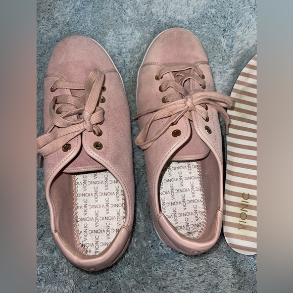 Vionic Brinley Suede Sneaker in Light Pink - Picture 5 of 6